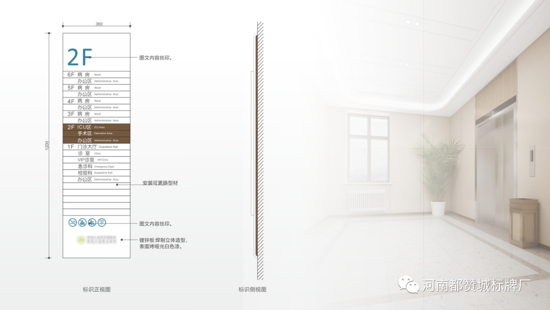 某老年病醫院標識導視設計方案